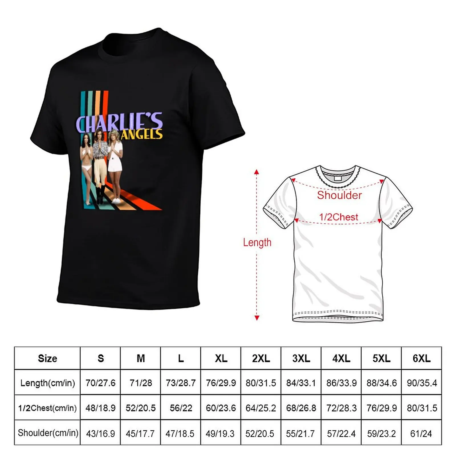 Charlie's Angels 1970s TV Shows Aaron Spelling T-Shirt Casual Everyday Short Sleeve T-Shirt
