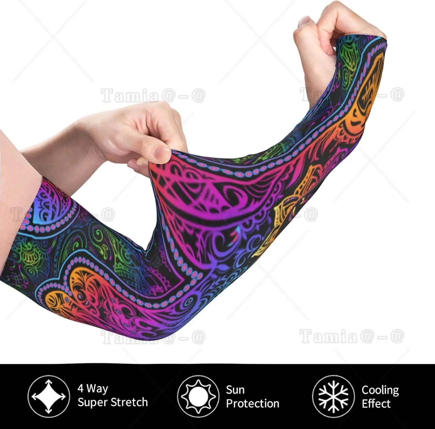 Culture juive Art bohème mauvais œil Hamsa main bras manches Protection Uv soleil unisexe Sport glace soie manches