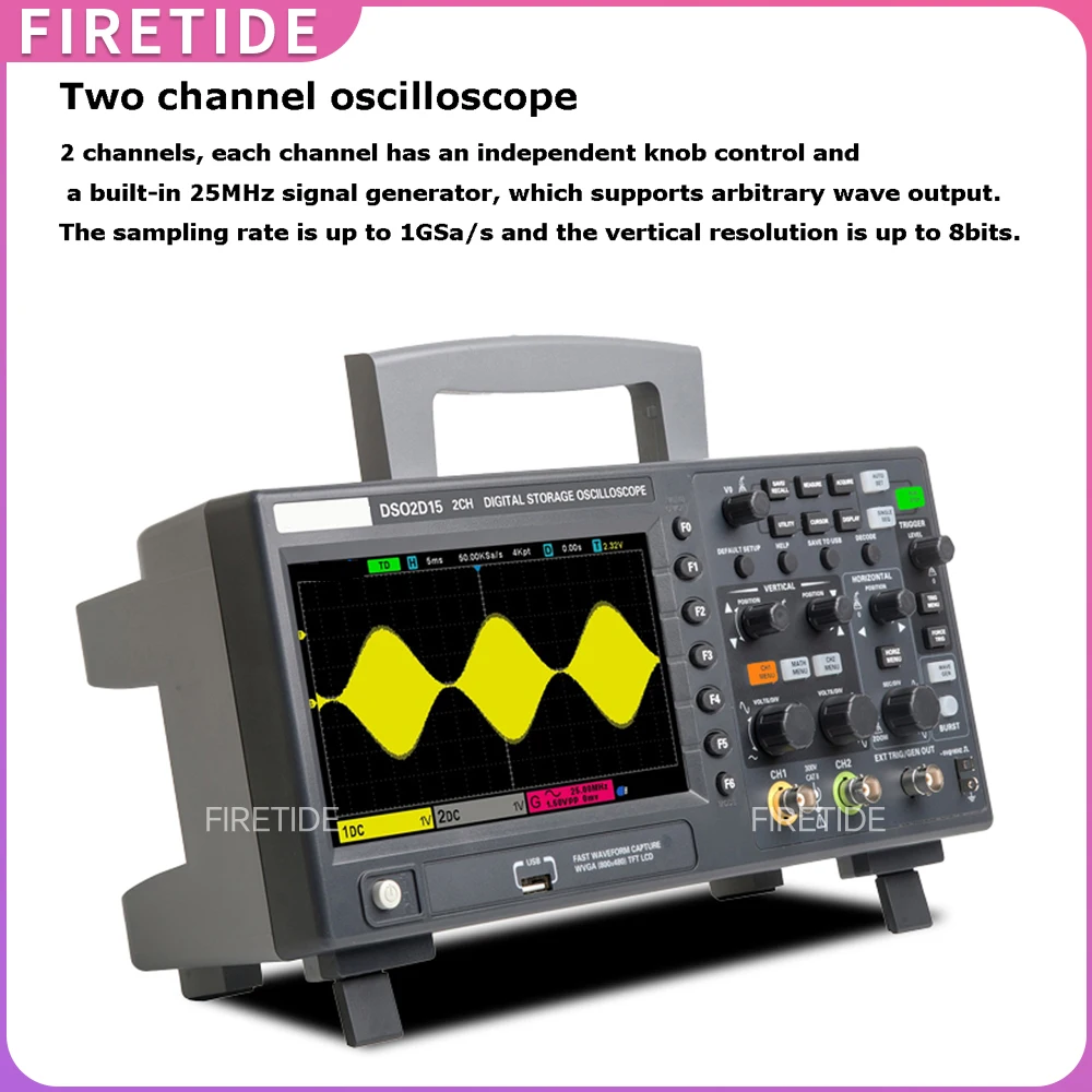 

Цифровой осциллограф, 2 канала, 150 МГц, Osciloscóp, 25 МГц, генератор сигналов, вольтметр, измеритель частоты