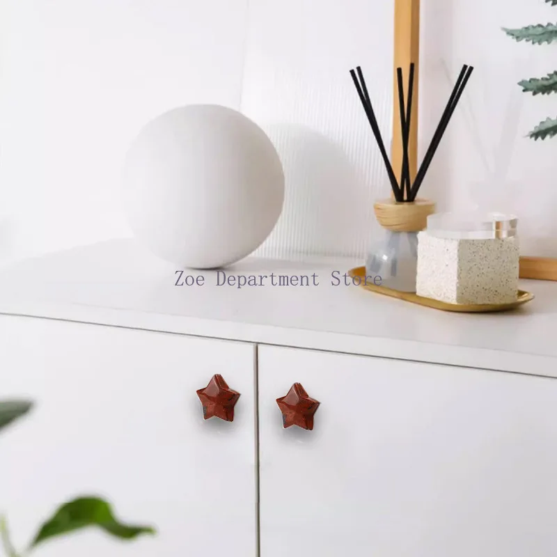 

Crystal Star Knob Children's Room Cartoon Brass Pentagram Drawer Knob Decoration Small Creative Furniture Handle Cabinet Knob