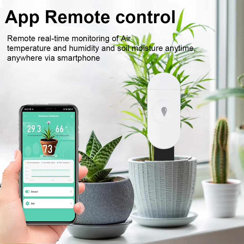 تويا زيجبي كاشف درجة الحرارة والرطوبة الذكية اختبار التربة مستشعر الرطوبة الهاتف App مراقبة الوقت الحقيقي لحديقة المنزل