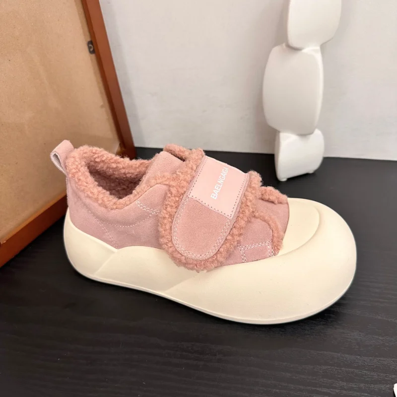 Nowe damskie zimowe bardzo polarowe botki regulowane buty deskorolkowe designerskie futro jagnięce ciepłe chlebowe buty bawełniane buty na platformie