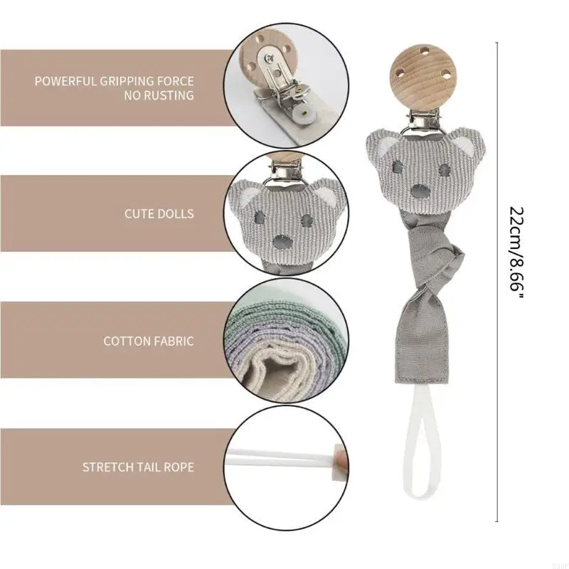 

E06F Baby Dummy Clips Soother Chain Holder Pacifier Clips Dummy Strap for Girls Boys