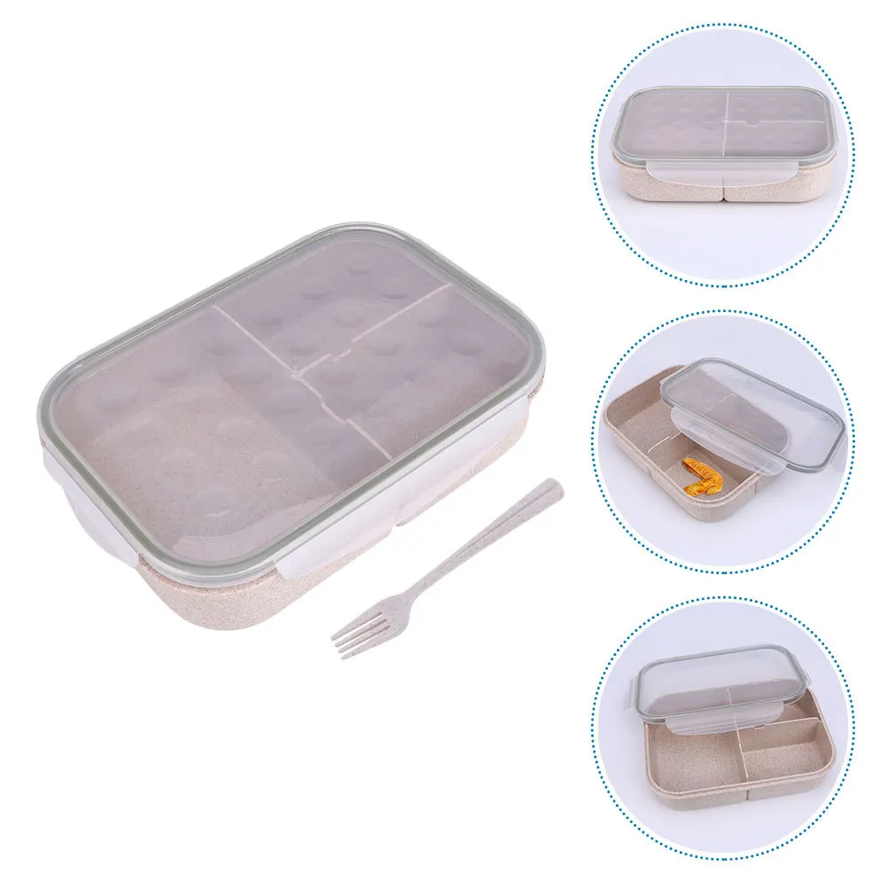 

1 set 1 Set Plastic Bento Box Portable Food Container For School Office Picnic Lunch Storage Sealed Fruit Vegetable Snack Holder