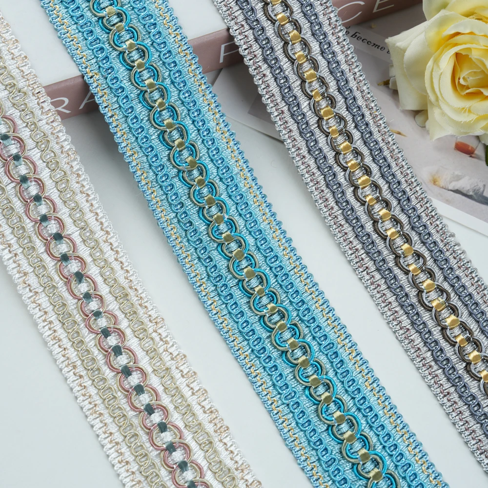 

12M/Lot 4cm Wide Lace Trim Ribbon Curtain Accessories Decorative Pillow Edge Garment Sofa Decor Lace Belts Webbing DIY Sewing