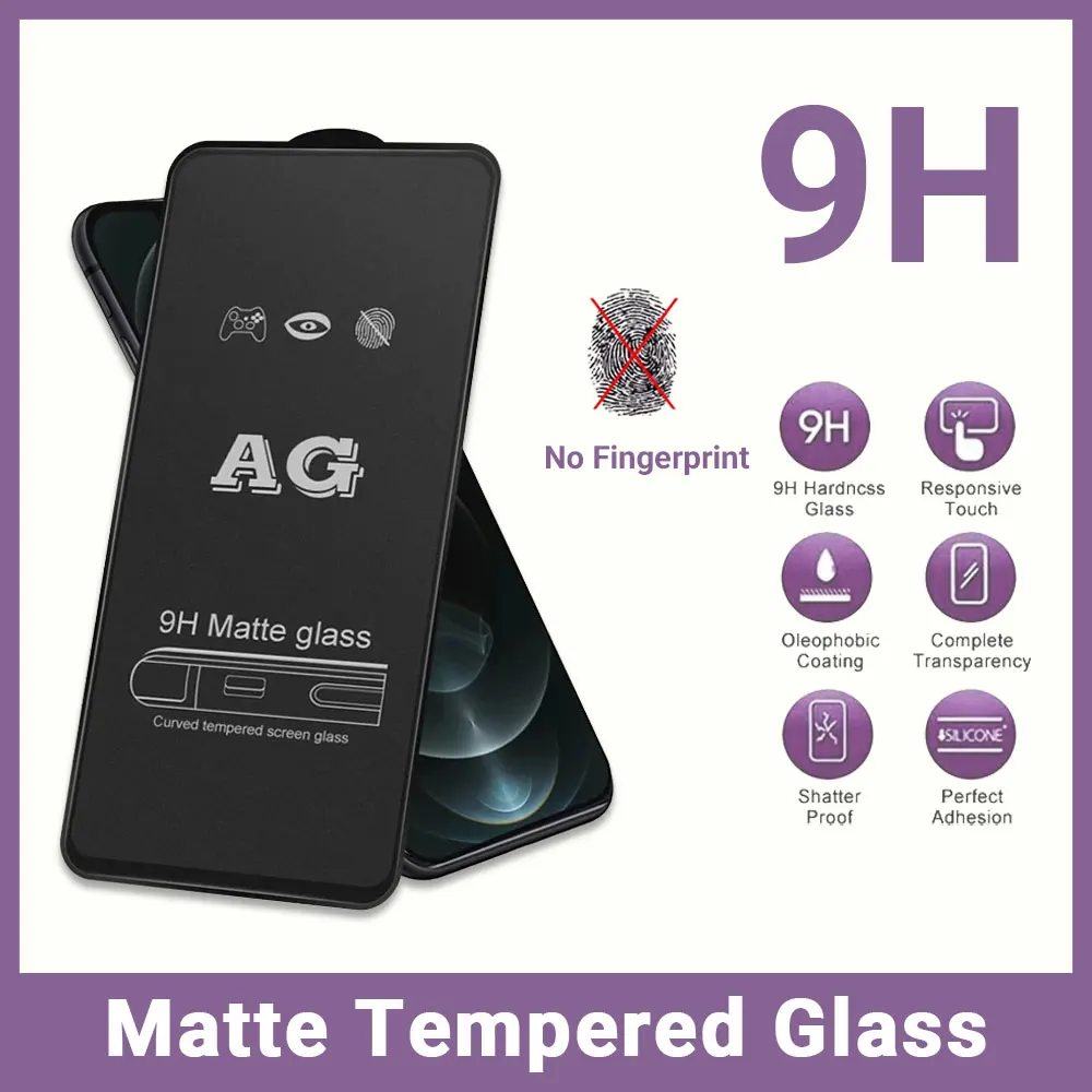 Anti-Fingerprint Screen Protector For Vivo V11 V17 V19 V20 V21E V23E Y01 Y02S Y100T Y11 Y12S Y15S Y16 Y20A Matte Tempered Glass