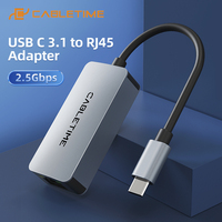 CABLETIME 2.5Gbps USB Ethernet Adapter USB 3.1 LAN RJ45 Network for Computer Laptop Dell ASUS Mi Box C445