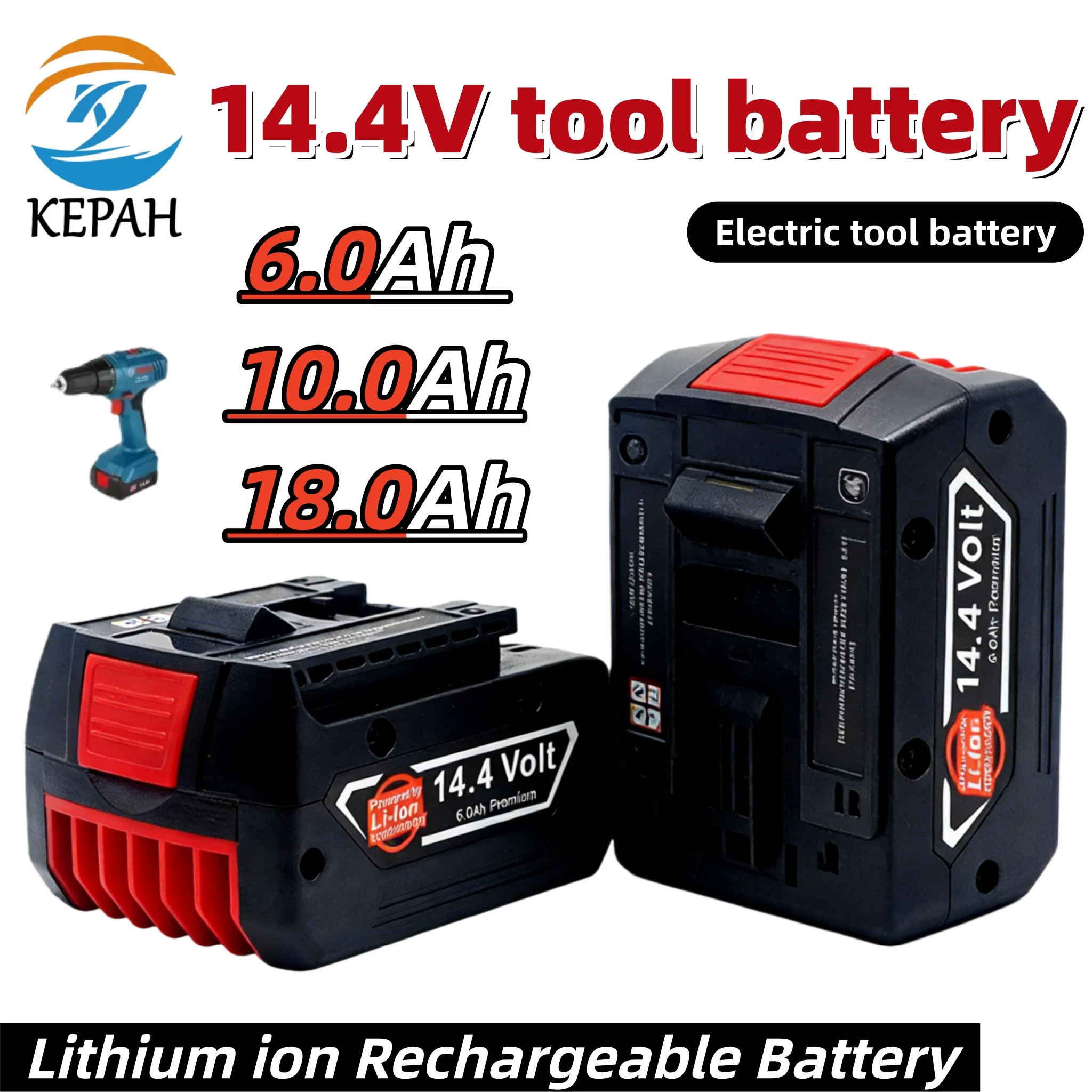 14.4V 6.0-18.0Ah Durable Li-ion Battery｜Stable Performance for GSR 1080/BAT614G Tools