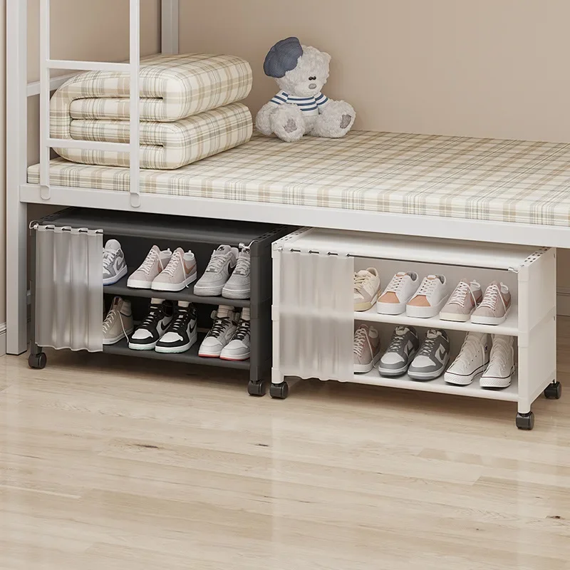 bed sole shoe rack dormitory dust storage multi-layer shoe rack, space-saving artifact, folding shoe cabinet removable