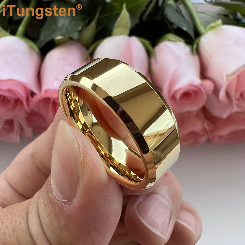 8MM 6MM 4 Colors Wedding Band Men Women Tungsten Carbide Ring With High Polished Beveled Finish Excellent Quality Comfort Fit