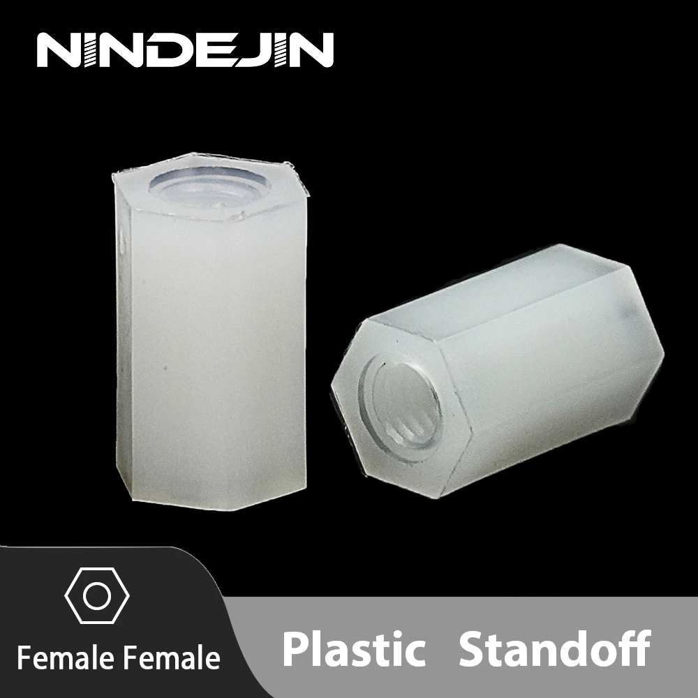 NINDEJIN 10-20Pcs Nylon Hex Standoff Spacer M2-M4 Female-Female Plastic Hexagon Standoff Thread PCB Pillar Motherboard Spacer