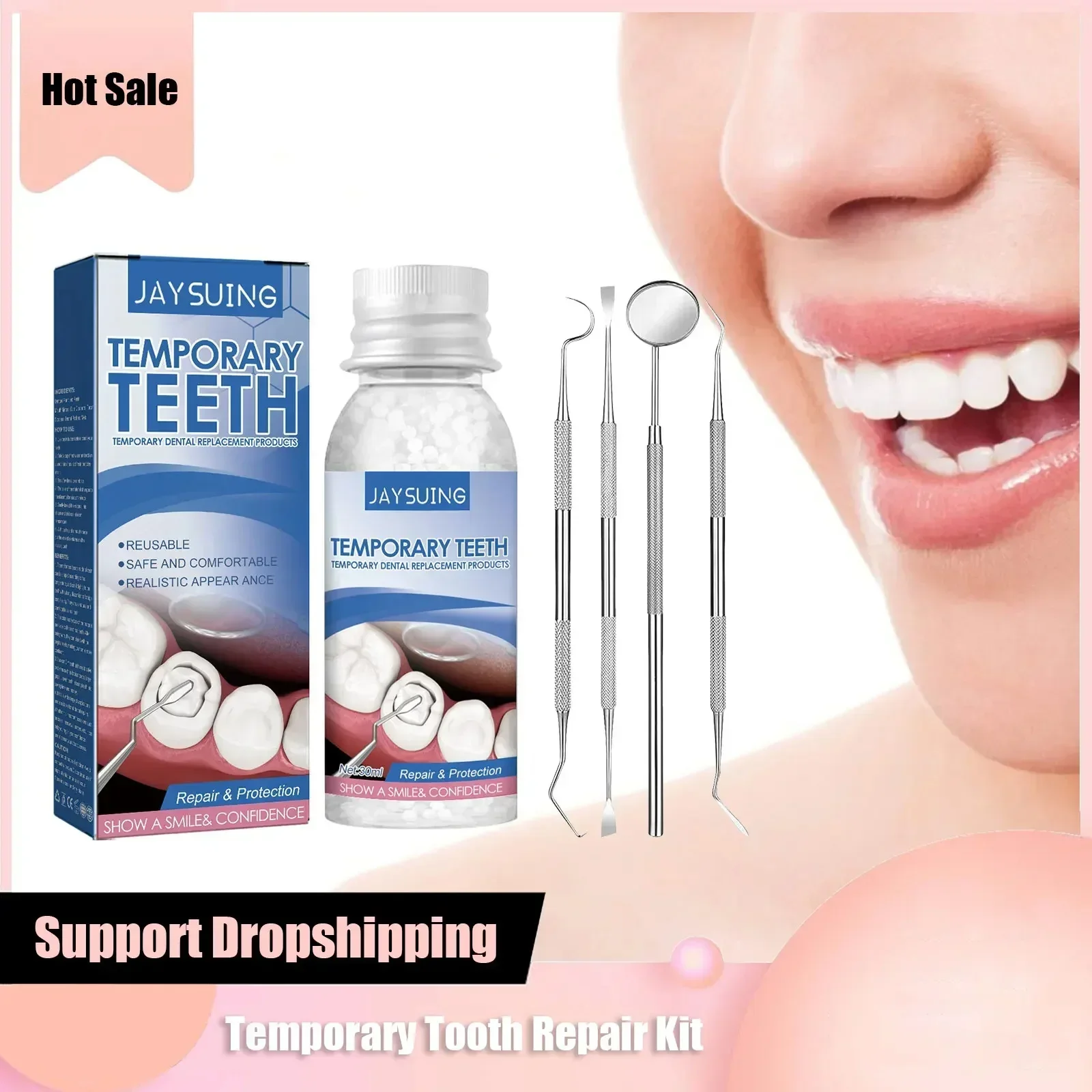 2024 Temporary Tooth Repair Kit Denture Adhesive Teeth Whitening Gel Fill Resin Shapeable Teeth Gaps Broken FalseTeeth Solid Gel