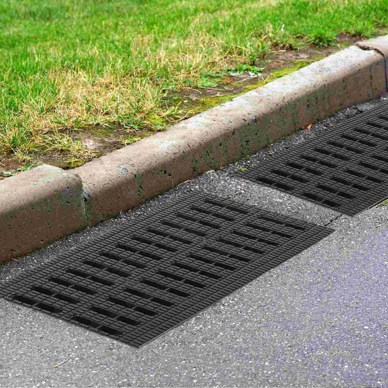 

High Molecular 20x30x2.5cm Black Plastic Drainage Grate for Garage Yard Garden Channel Heavy Duty Outdoor French Sewer Non