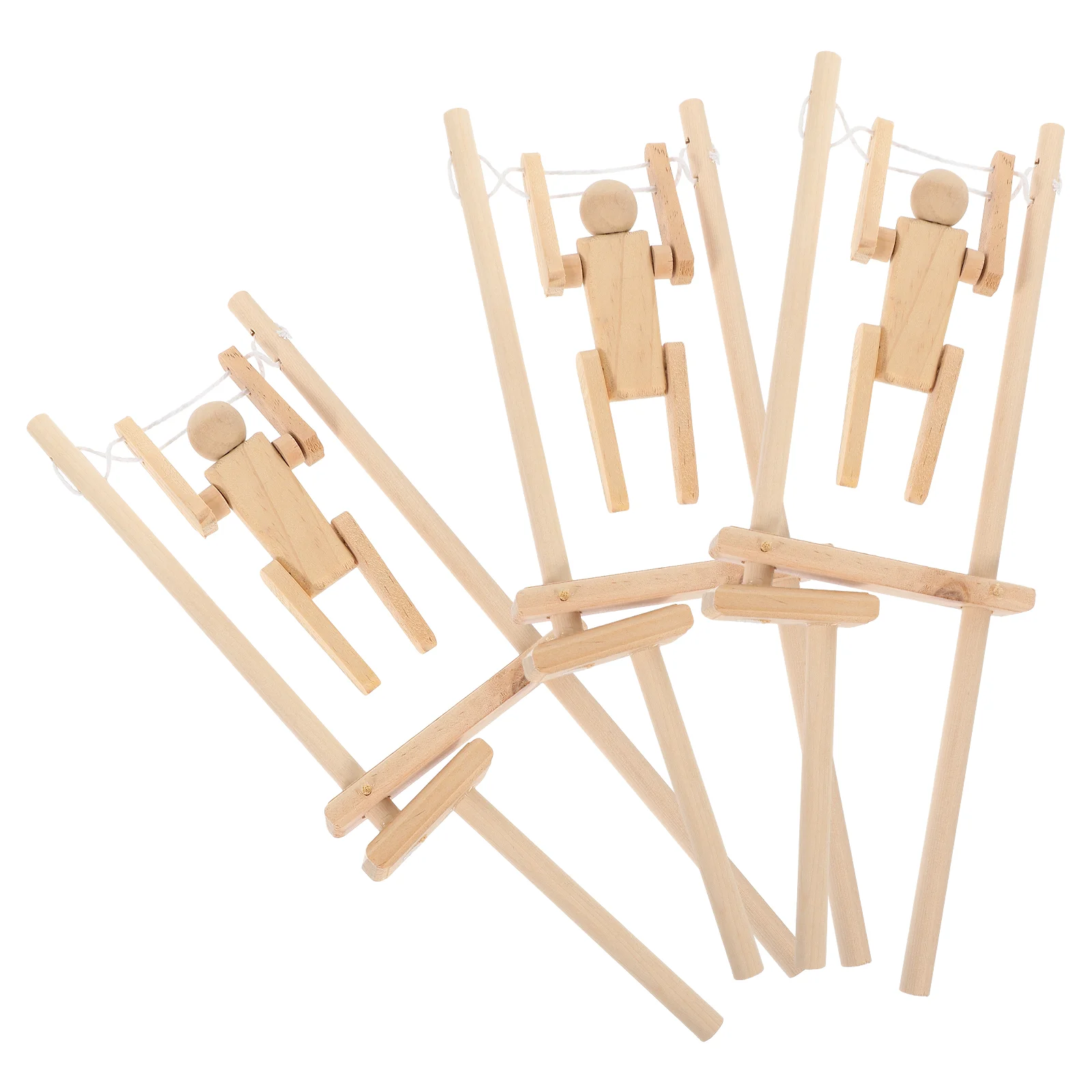 

3 Pcs Little Wooden Man Toy Small Baby Fisher Toys Shower Decorative Dolls