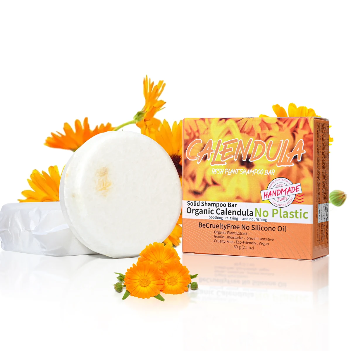 Calendula flower and plant essential oil shampoo soap handmade soap with rich aroma, oil control and moisturizing hair