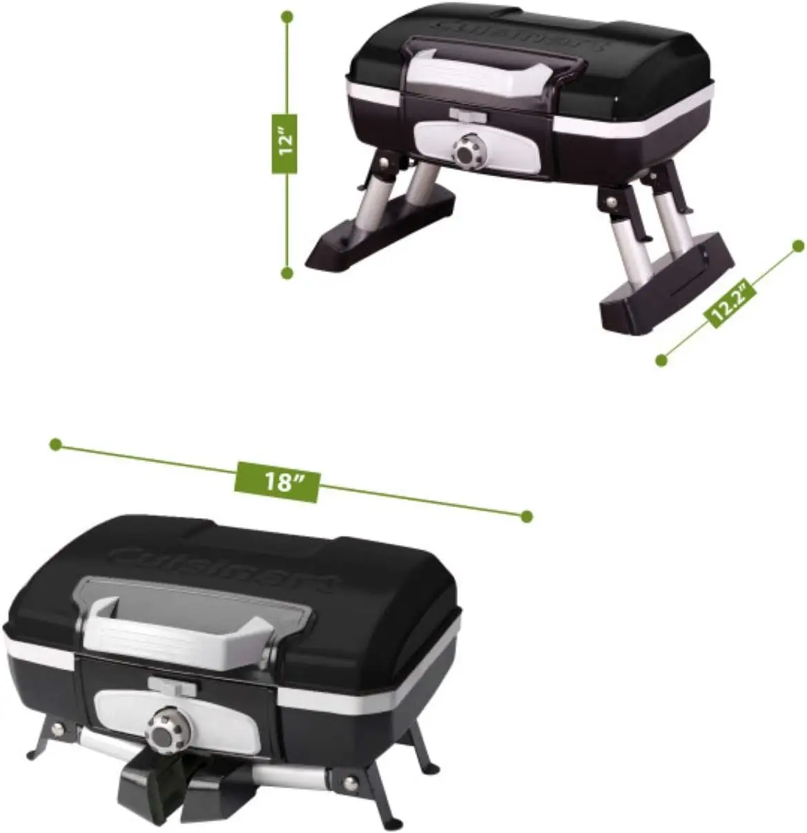 Propano portátil, churrasqueira a gás de mesa Petit Gourmet, preta