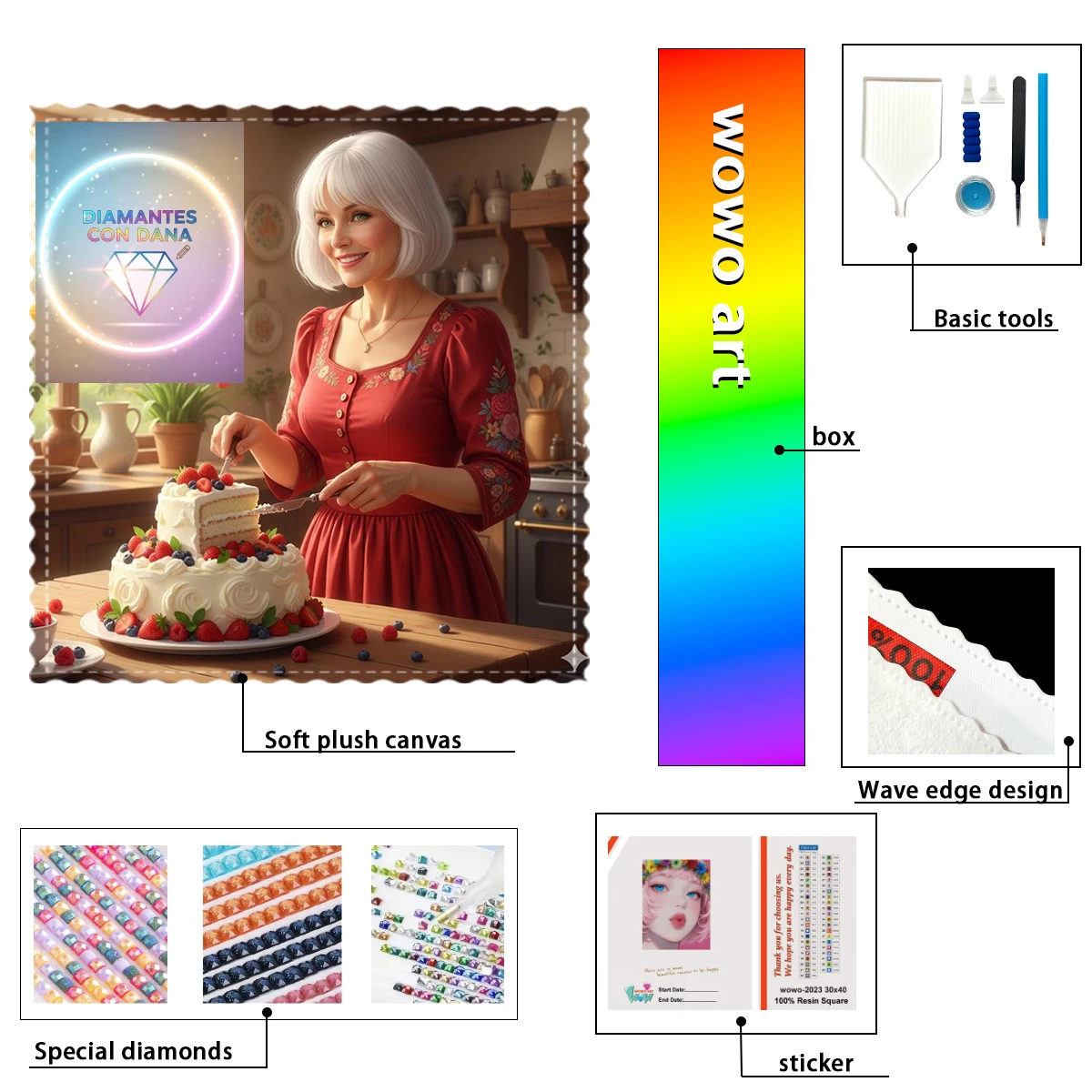 

【Diamantes con Dana】The Lady in Red 100% resin FD+ab+xc Diamond Stamping Kit Perfect Masterpiece worth Buying