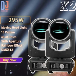Foco de luz con cabezal móvil para DJ, foco de escenario con apertura de 48 + 8 prismas, efectos de arcoíris, DMX512, discoteca, fiesta y Bar, 14R, 295W, 2 unidades por lote