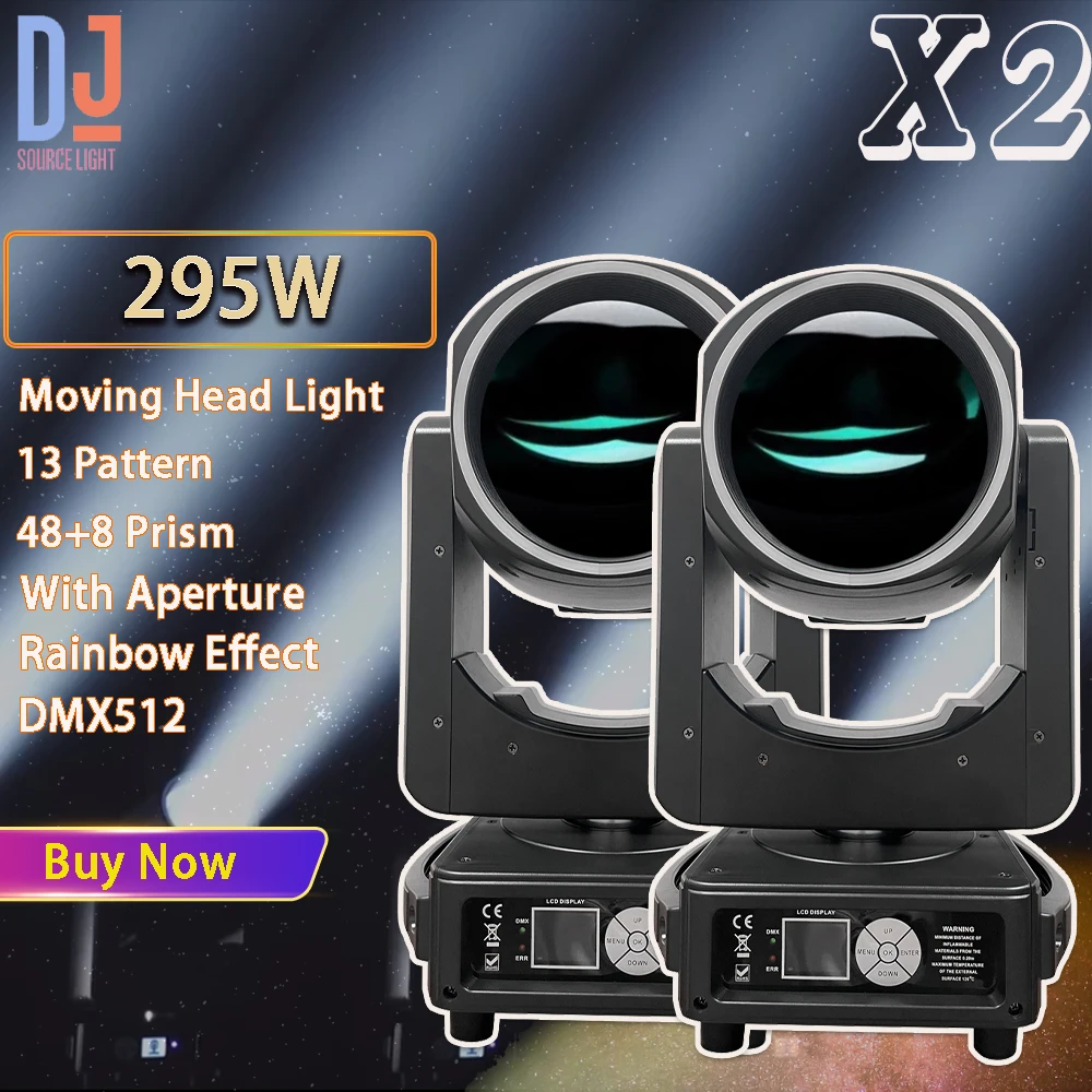 2Pcs/lot 14R 295W Moving Head Light Beam Spot DJ Stage Light With Aperture 48+8 Prisms Rainbow Effects DMX512 Disco Party Bar