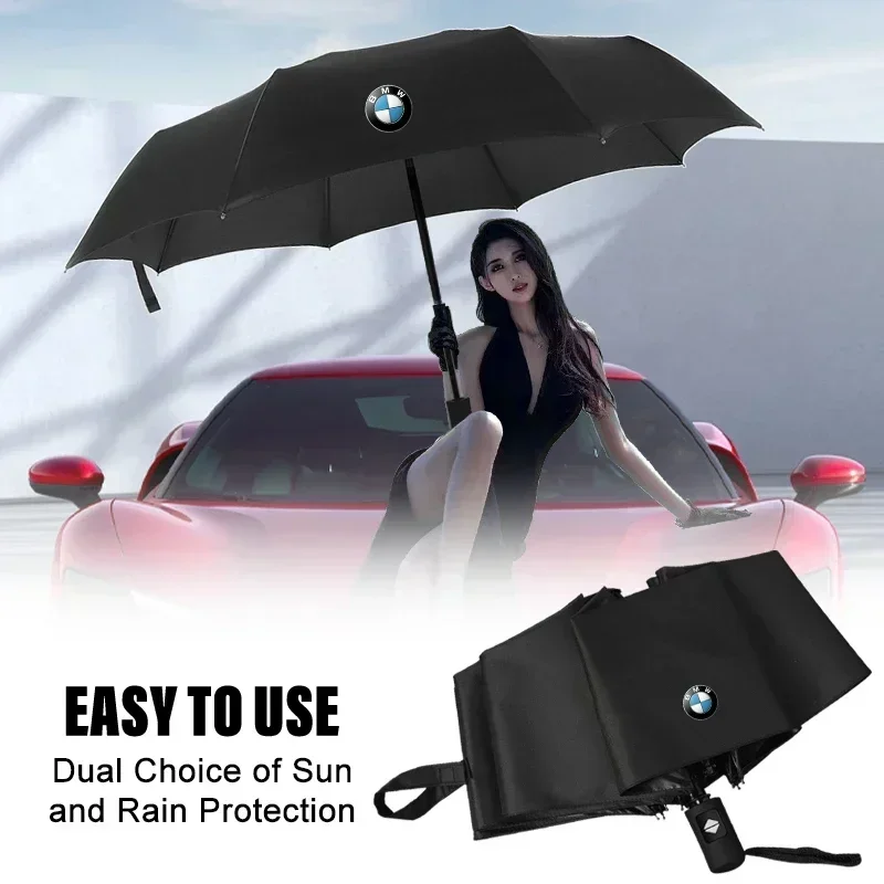 Car Styling Car Portable Folding Automatic Three Folding Umbrella Sunshade For BMW M X1 X3 X4 X5 E46 E90 F20 E60 E39 F10