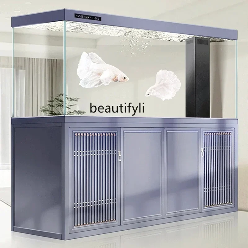E153 Chinese arowana tank living room household ultra-white glass ecological bottom filter office 2025 new model