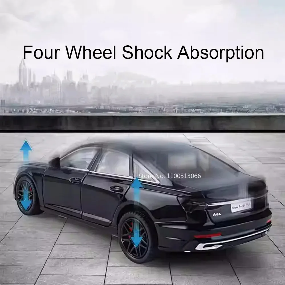 รถของเล่นโมเดลโลหะผสมอัลลอยด์ RS7 A6L ขนาด 1:24 แบบดึงหลัง ขับเคลื่อนด้วยแรงดึงกลับ 6 ประตูเปิดได้ รถจิ๋วสำหรับนักสะสม