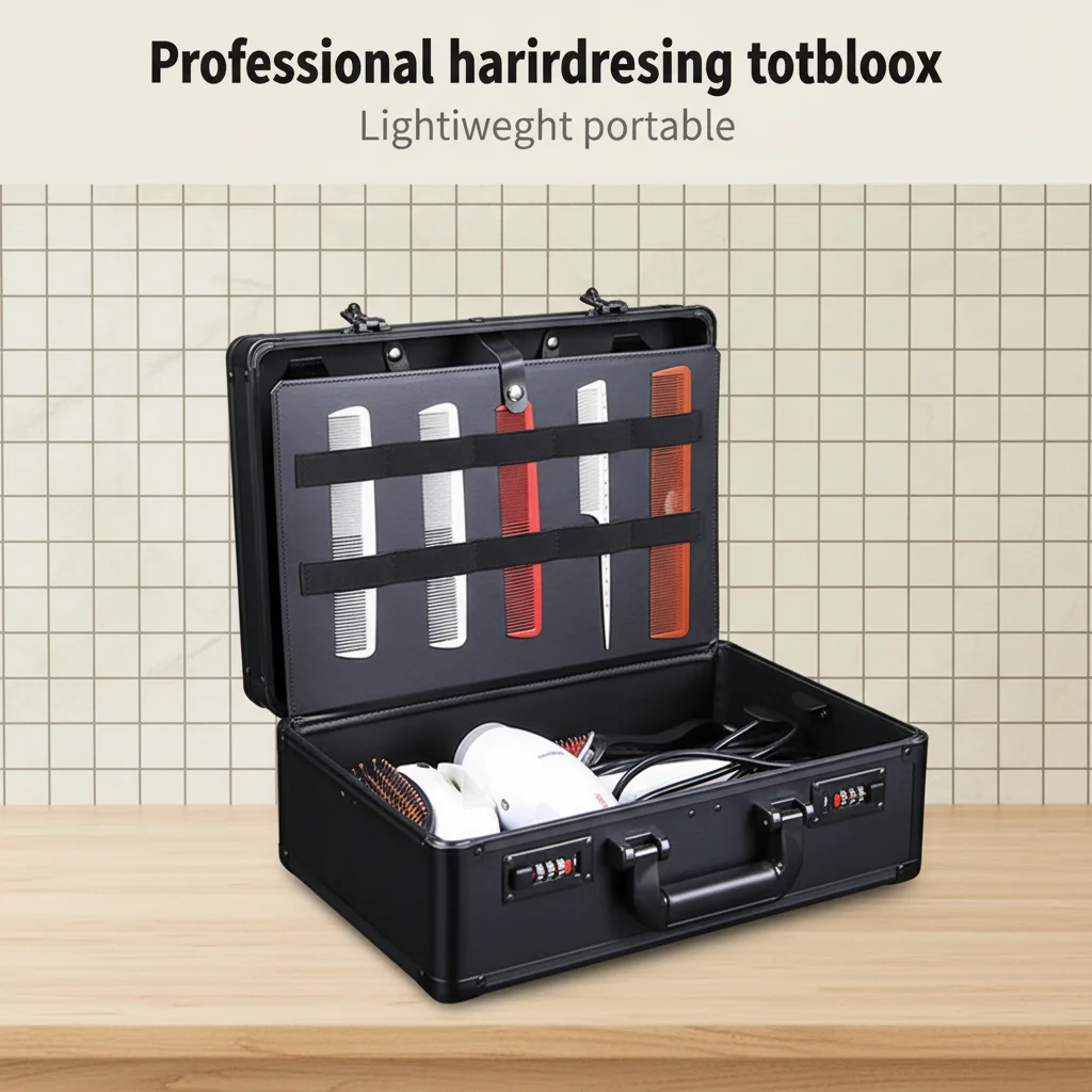 

Portable Hairdressing Case Barber Tool Storage Box Password-Lock Hairstyling Tool Organizer Suitcase Store Scissors Combs Tools