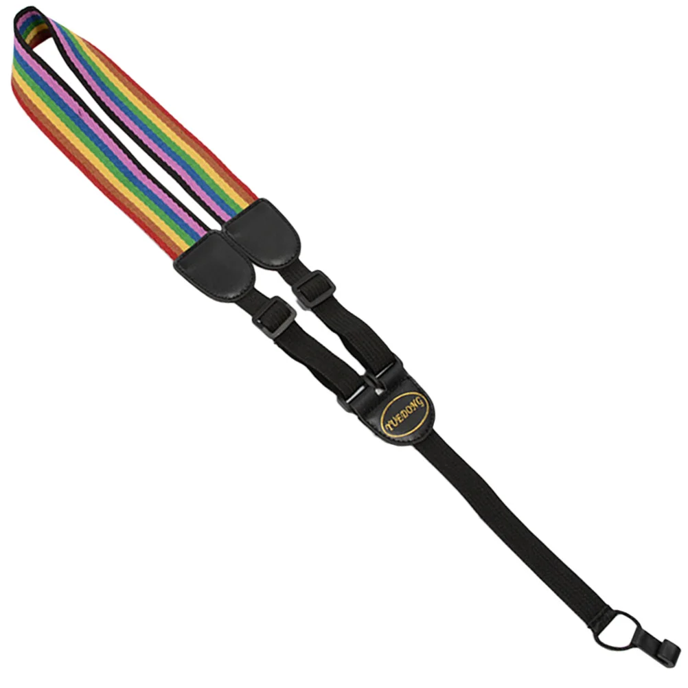 

Adjustable Durable Rainbow Guitar Strap Strong Load Bearing Folk Electric Bass Ukulele Neck Strap Gift for Guitarists