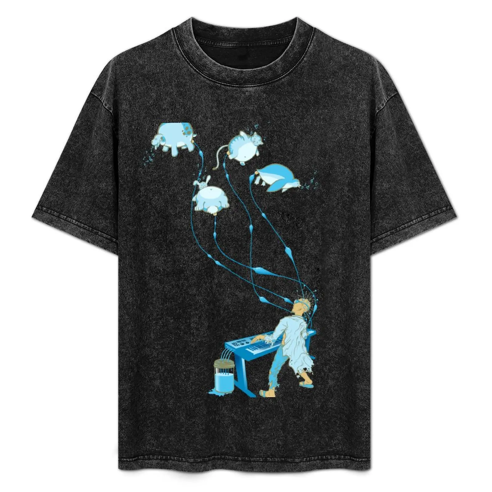 

Mad Animal Pianist - Remastered Digital Illustration T-Shirt plain boys animal print oversized men t shirt