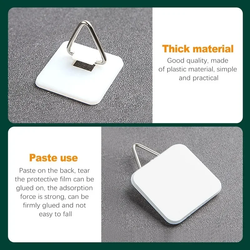 10PCS Invisible Adhesive Plate Hanger Vertical Plate Holders Portable Wall Dish Hanging Hooks for Home Art Decor Accessories