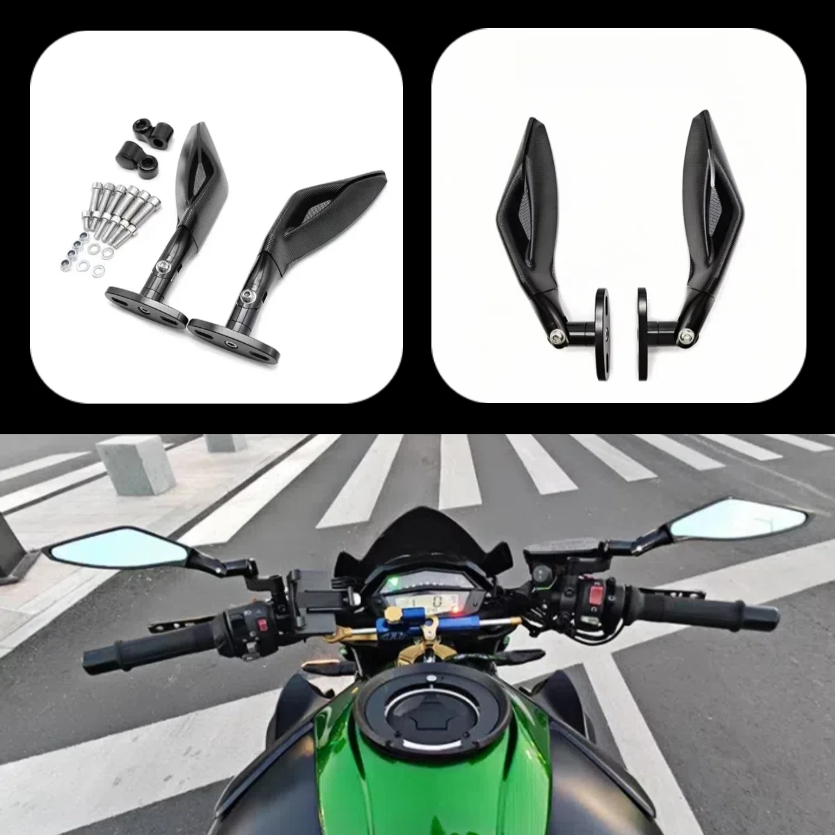 

Universal For Motorcycle CNC Aluminum Racing Motorcycle Anti-dazzle Side Mirrors Rearview Mirrors