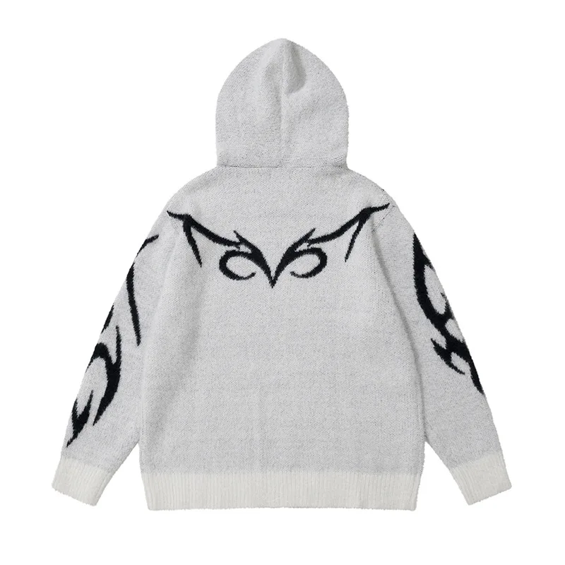 

2025 autumn and winter knitted hooded sports sweater European and American dark jacket autumn and winter sweater Y2K
