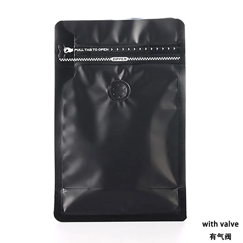 50 Stück Kaffeebeutel mit flachem Boden, Ventil und Reißverschluss, Aluminiumfolien-Futterbeutel zur Aufbewahrung von Kaffeebohnen und Lebensmitteln – Detail 18