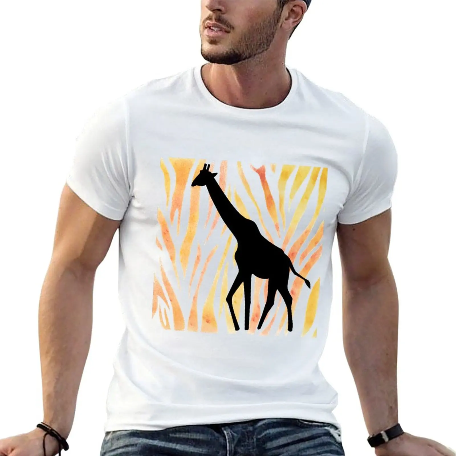Jungle theme giraffe T-Shirt graphics anime clothes heavy weight t shirts for men