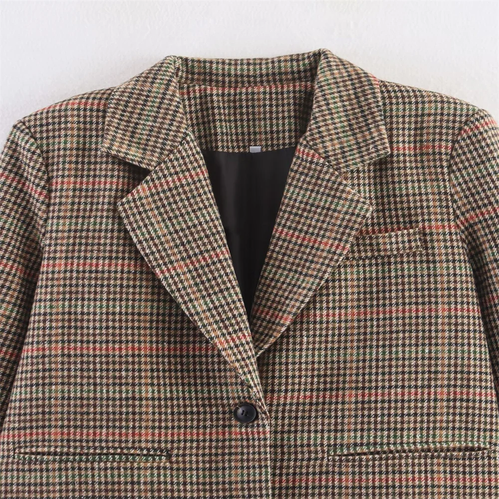 خريف منتج جديد أزياء المرأة ألف الطيور شبكة الراقية الملمس منقوشة سترة بدلة غير رسمية من الصوف