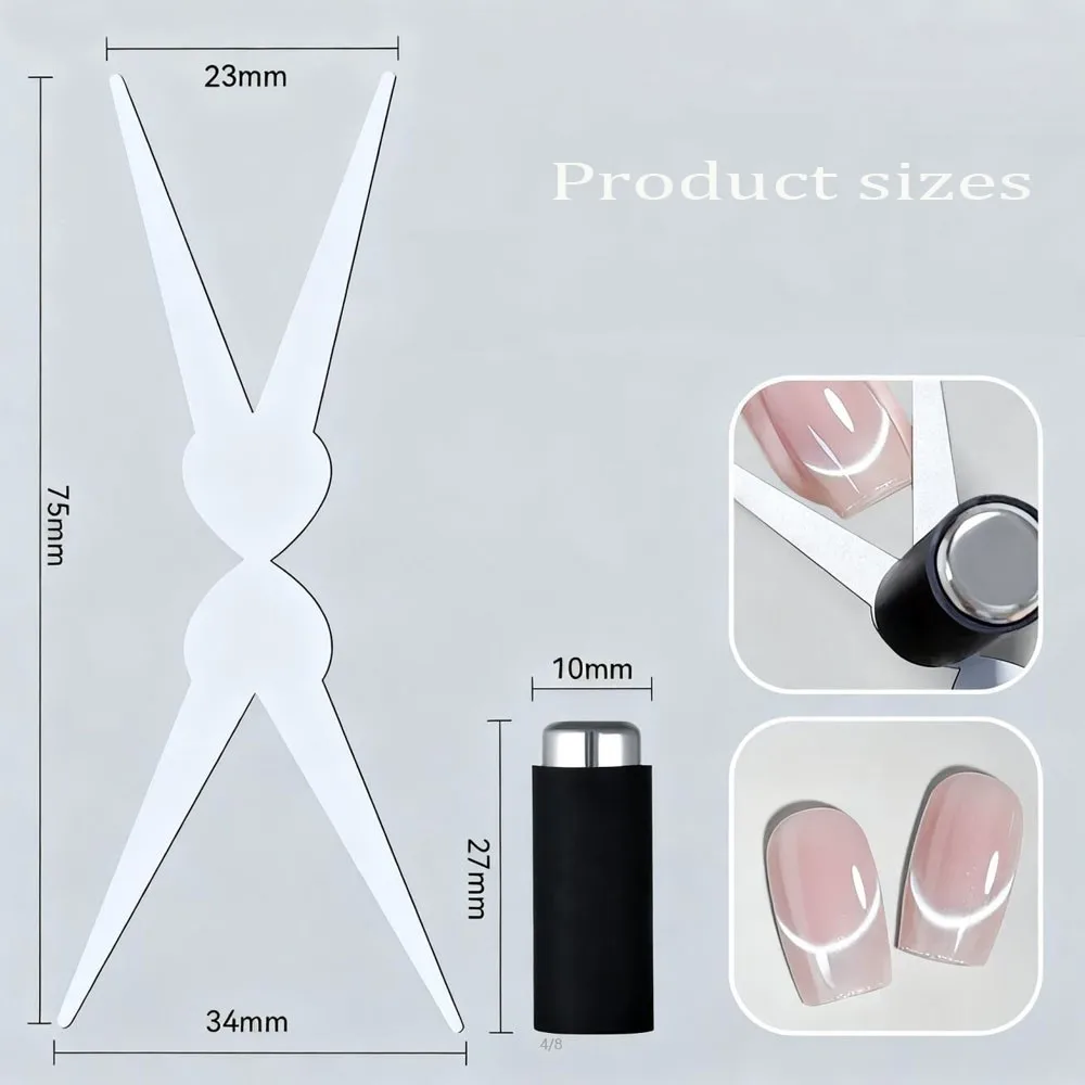 Dual Ended French Cat Eye Nail Art Magnet Y-Shaped Iron Sheet Magnetic Stick Cats Eye Cylindrical Magnet Manicure Auxiliary Tool