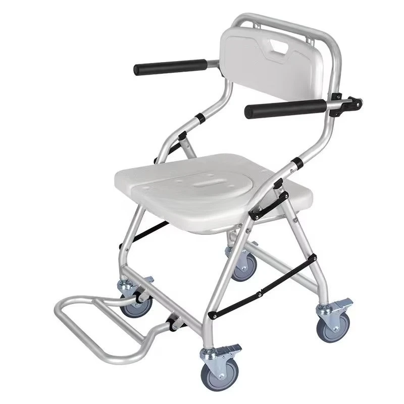 

Factory bath chair aluminum height adjustable toilet stool folding elderly shower chair