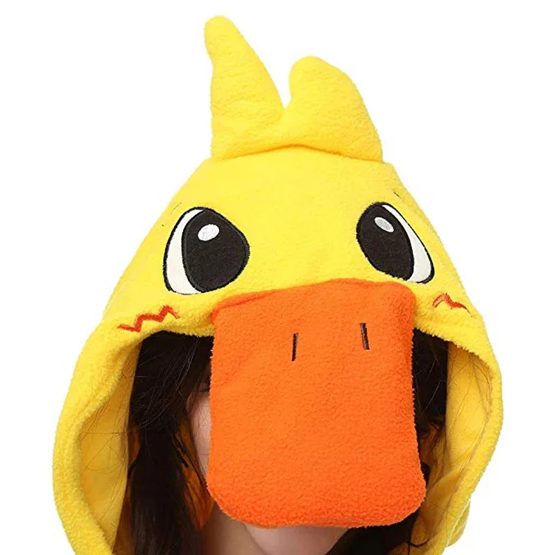 Funny Women Duck Pajamas Anime Onesies For Adult Men Kigurumi Fleece Suit Cartoon One-Piece Sleepwear Cosplay Costume Halloween