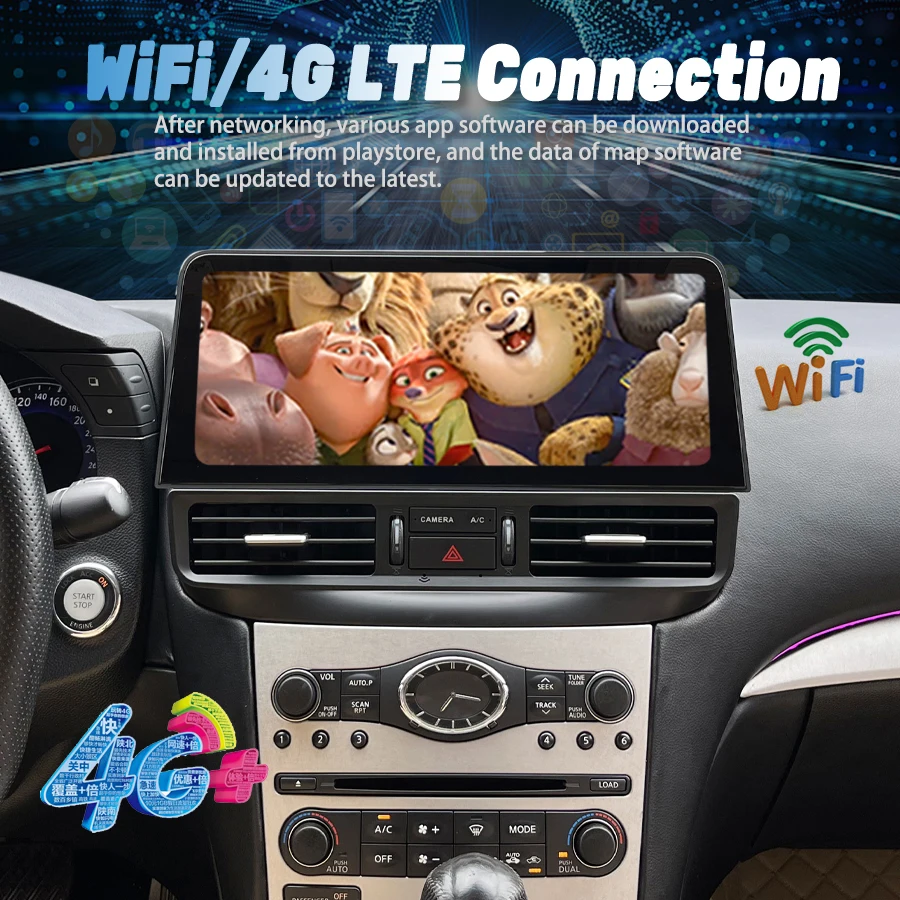 12.3inch Android Auto Carplay Screen For Infiniti G25 G35 G37 2004-2013 Car Radio Multimedia Video Player Navigation Head Unit