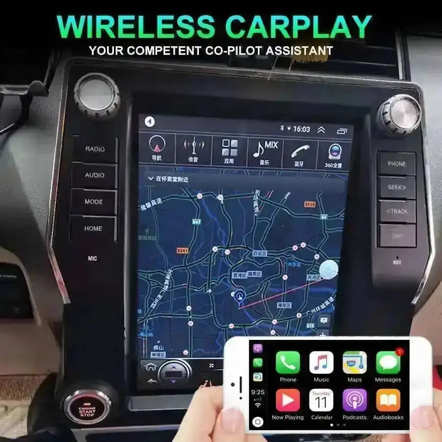 Car Multimedia Video Player HU For Toyota Land Cruiser Prado 2018  Android 15 Carplay 12.1'' vertical Screen DSP Navigatio Radio