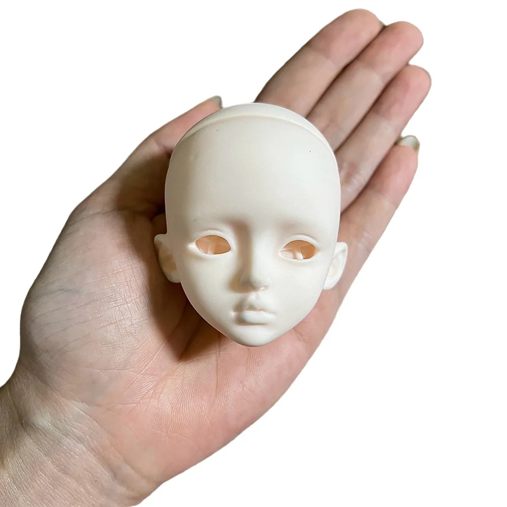New Handmade 1/6 MJD Doll Head Half-White Skin No Makeup No Makeup Doll Head DIY Soft PVC BJD Doll's Head Practice Makeup