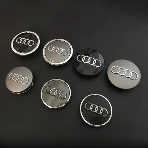 아우디 휠 센터 캡 허브 커버 4개/세트 60mm 61mm 68mm 69mm 77mm 자동차 스타일링 배지 A3 A4 A5 A6 A7 A8 S4 자동차 액세서리