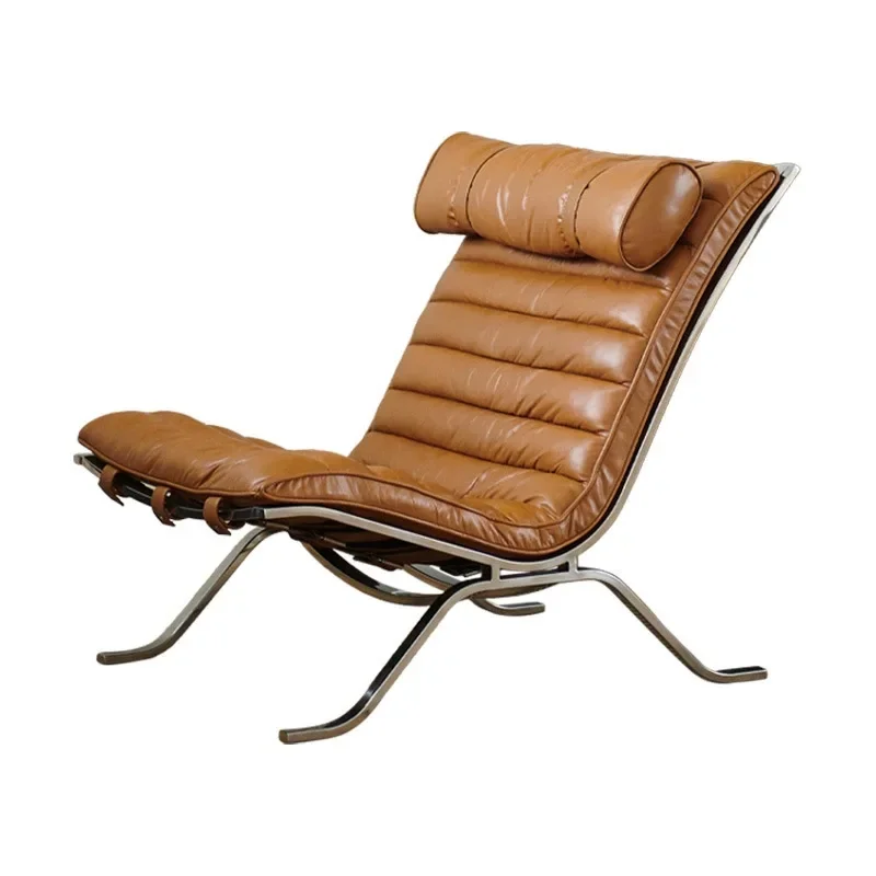 

Sofa chair retro wrought iron leisure chair light luxury simple antique stainless steel recliner