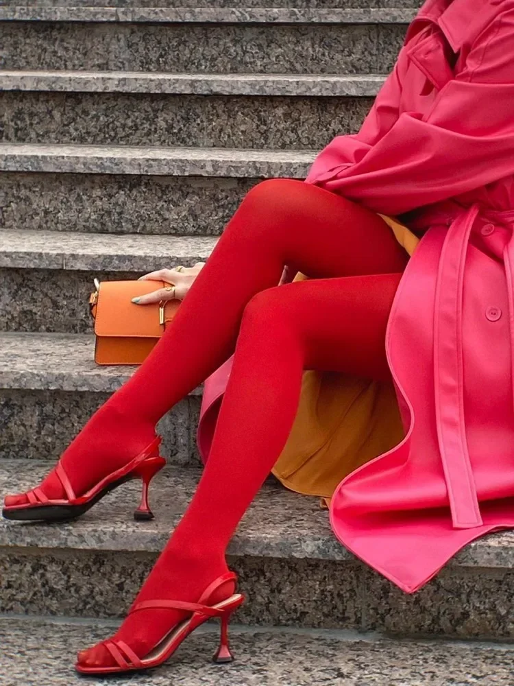 Chinesische rote Strumpfhosen weibliche Neujahrs strumpfhosen Frauen Strümpfe schlanke Dessous Anti-Haken Seide Samt Festival Hochzeit Braut Leggings – Detail 1