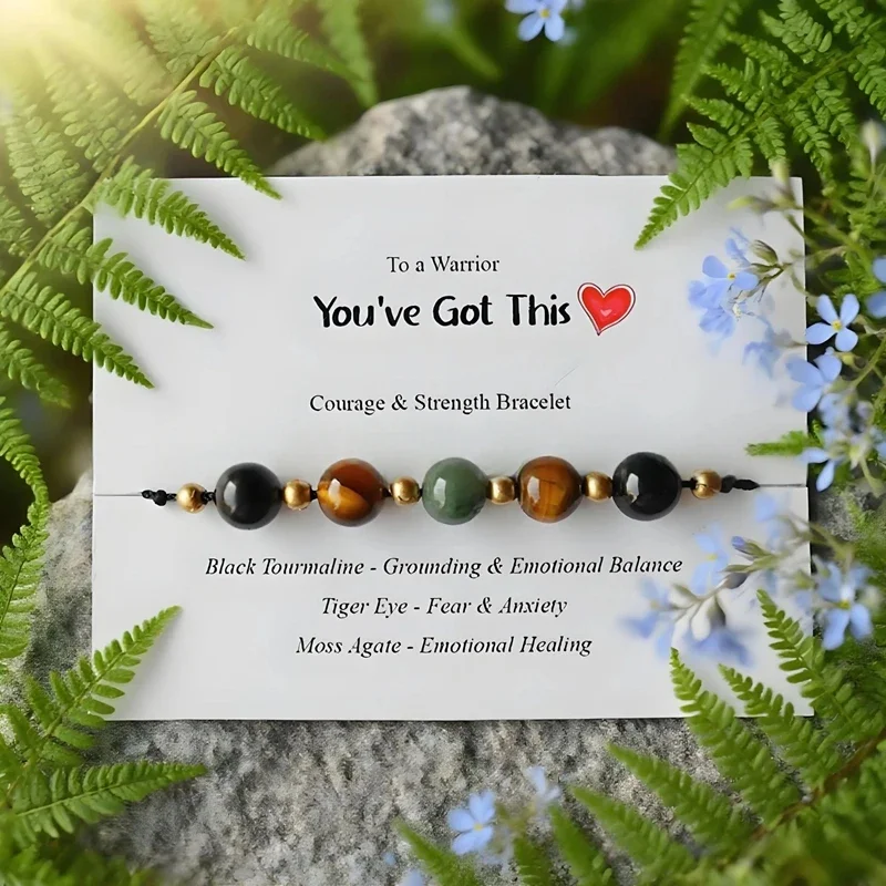 Courage And Strength Bracelet Inspirational Support Gift Awareness Fear And Anxiety Relief Friend Emotional Healing Bracelet