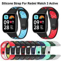 Silicone Watch Strap For xiaomi Redmi Watch 3 Lite/Active/Youth Smart watch Replacement Breathable Watchband Bracelet Correa