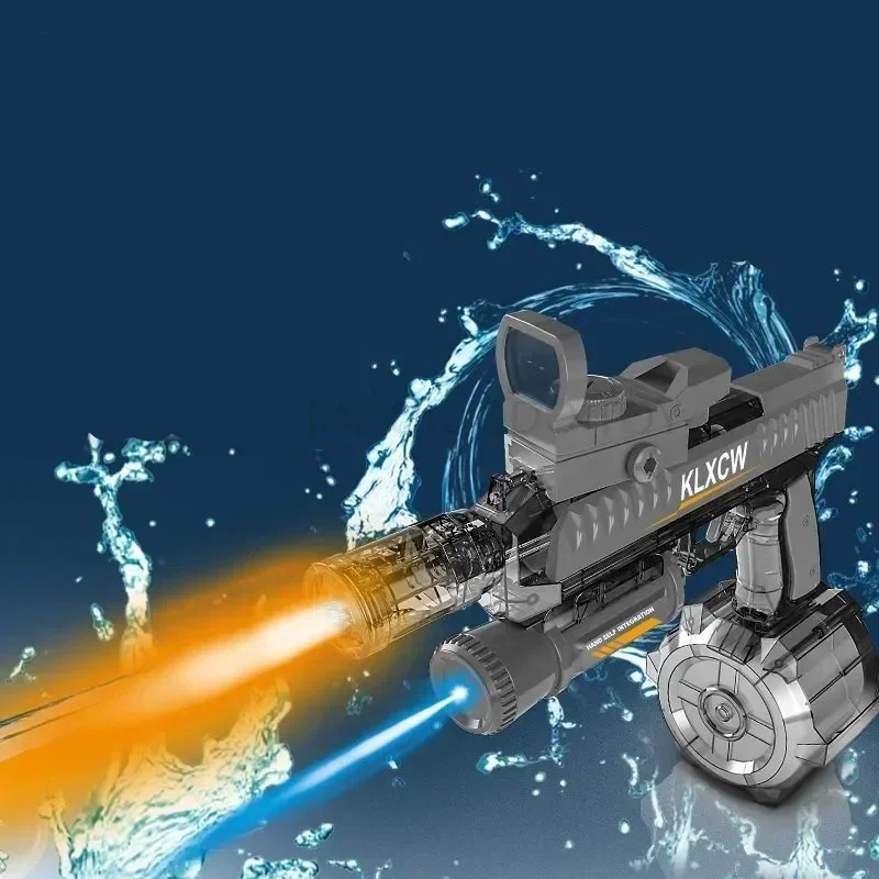 Pistola de agua Glock Burst totalmente automática, juguete con doble luz, pistola de agua eléctrica de tiro continuo, juguetes para piscina al aire