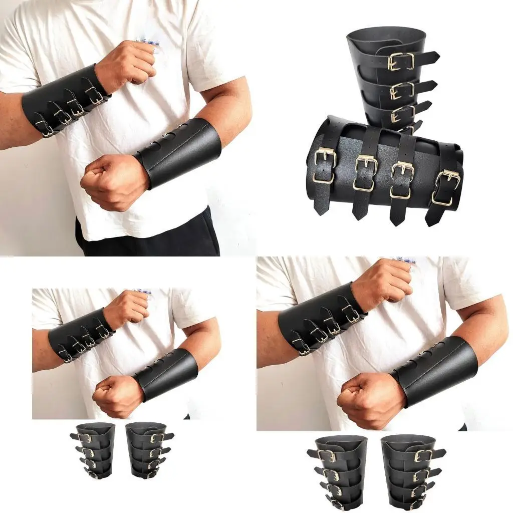 R1WE Medieval Wrist Guard Punk Medieval Cosplay Halloween for Macho Men for Dressing Up at Parties and Festivities