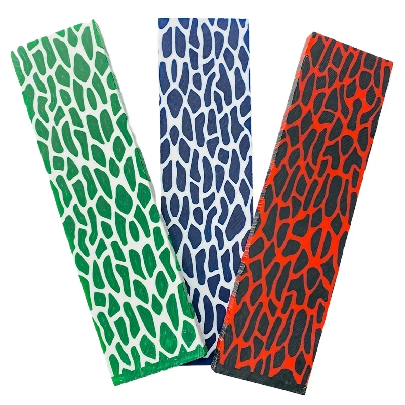 130*40*8MM 1 Uds tablero de Material de resina con patrón de jirafa colorida-adecuado para agarre de mango de cuchillo-fabricación de parches DIY