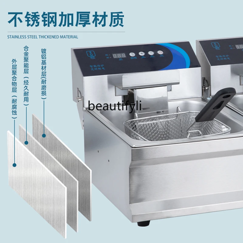 Temperature Control Fryer Commercial Large Electric Fryer Intelligent Constant Temperature Digital Display  Skewers Fryer
